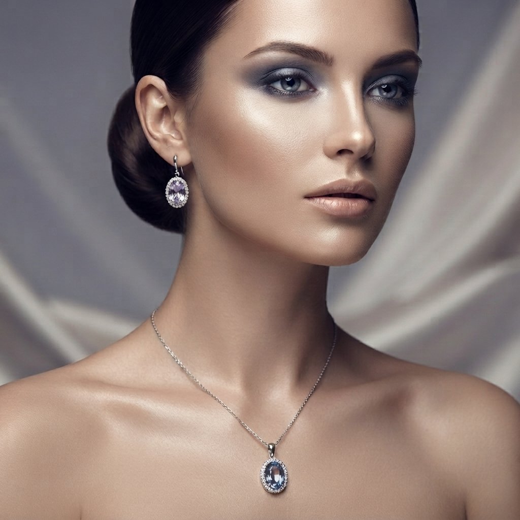 Blue Crystal Jewellery Set