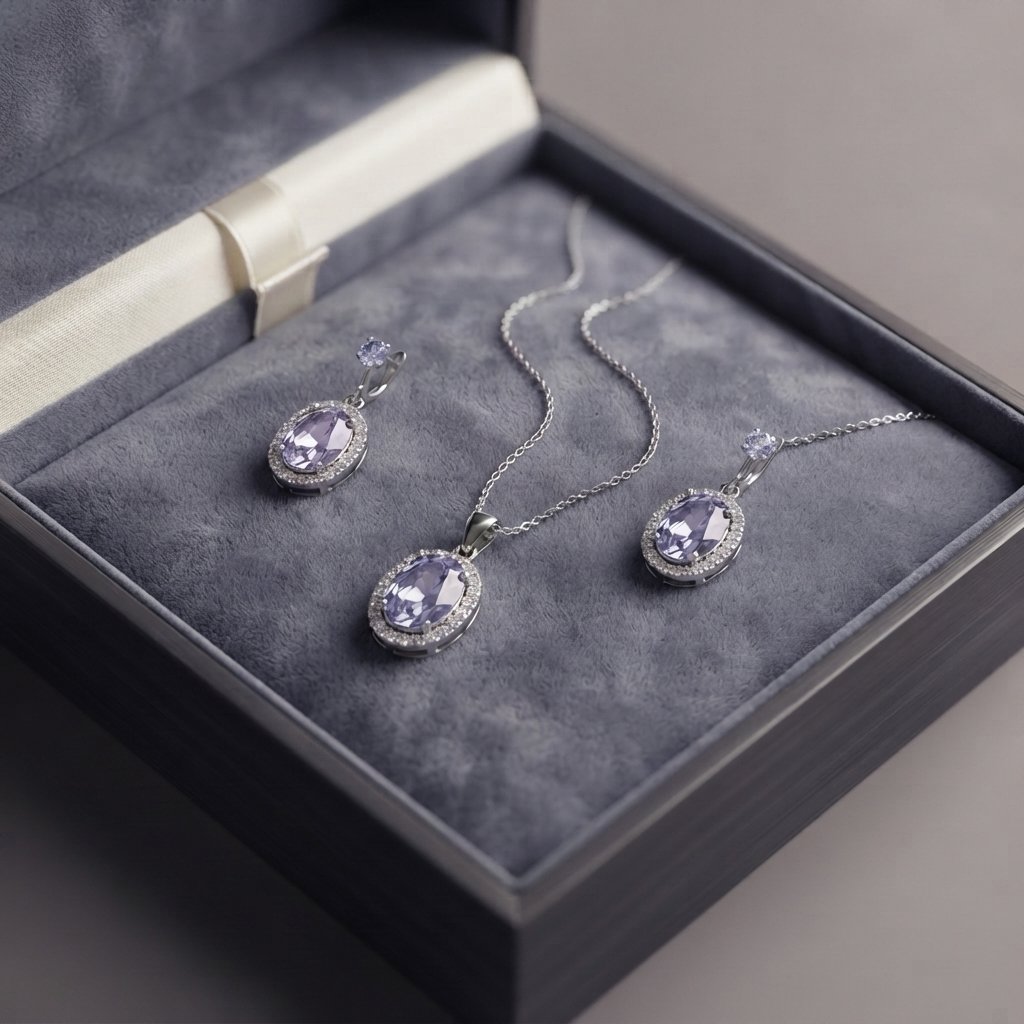 Blue Crystal Jewellery Set
