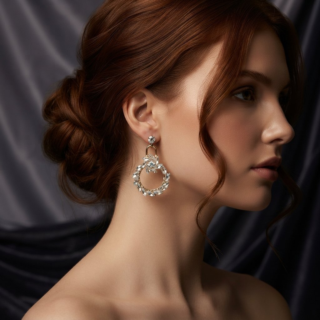 Gold Crystal Stud Earrings