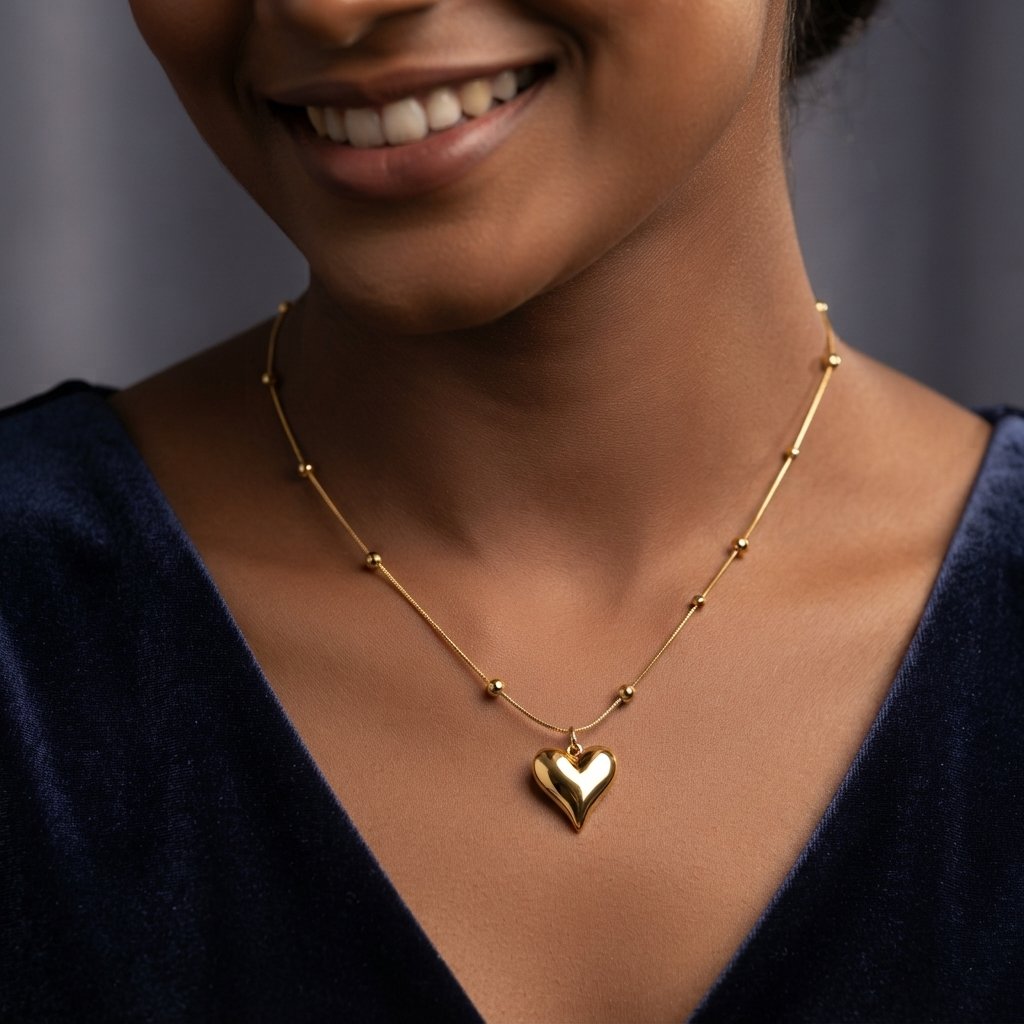 Gold Heart Pendant Necklace