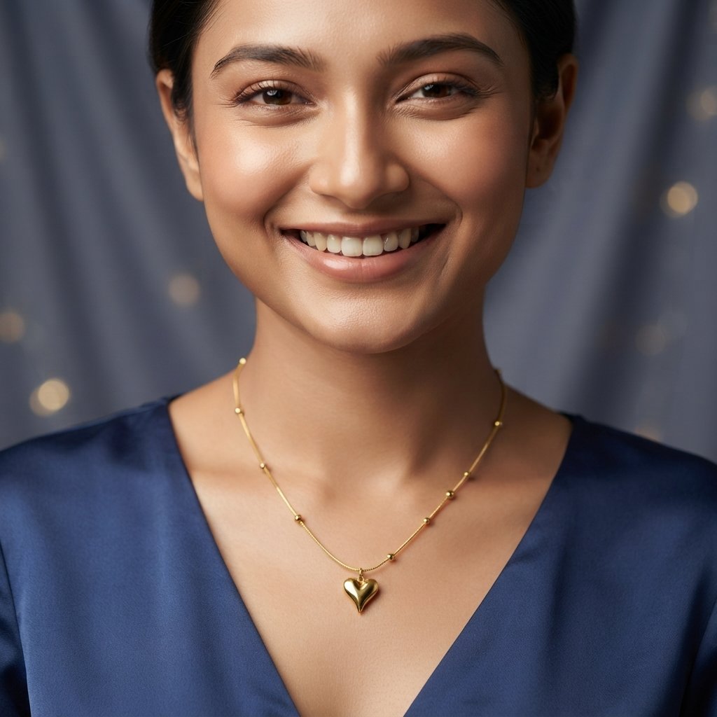 Gold Heart Pendant Necklace