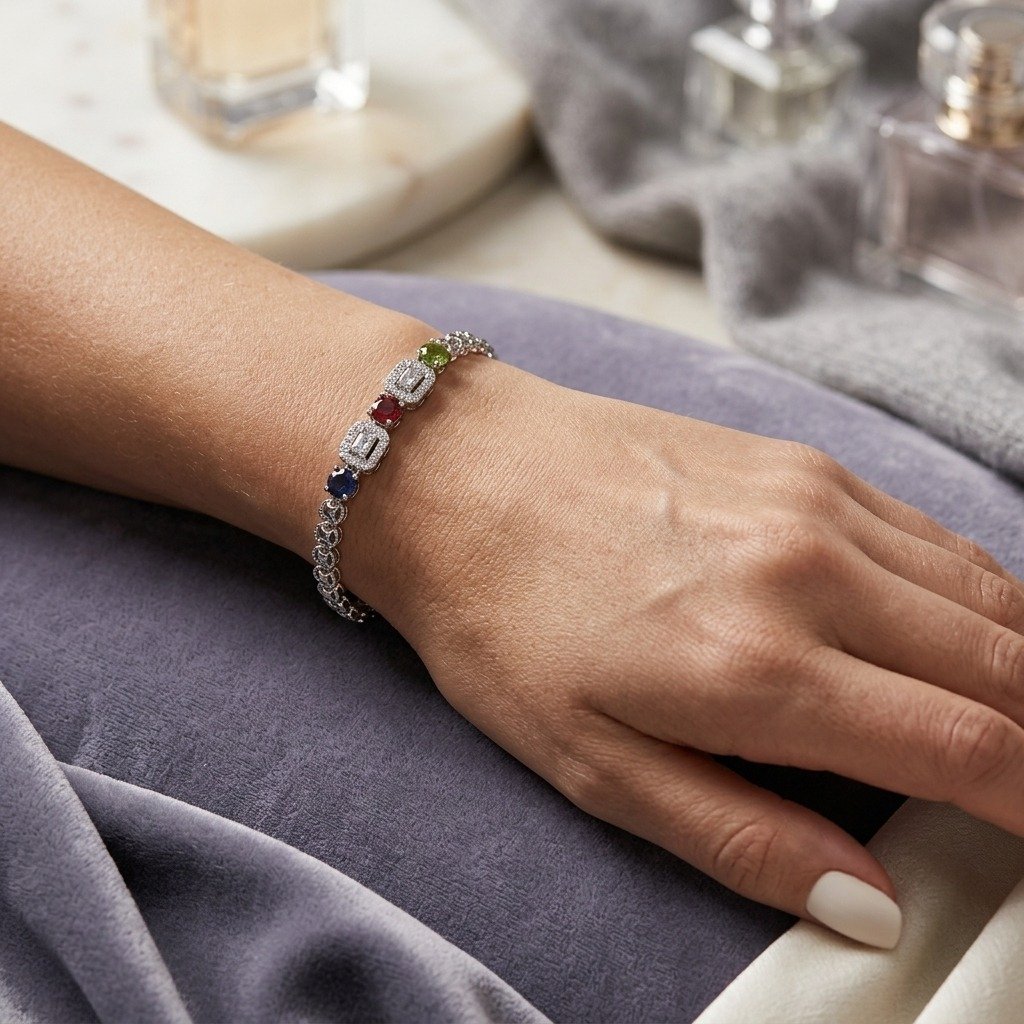 Multicolour Blue Red Green Halo Bracelet