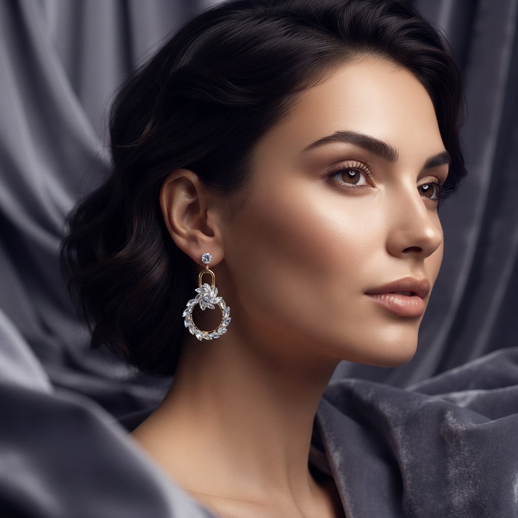 Ornate Dangling Gold Earrings