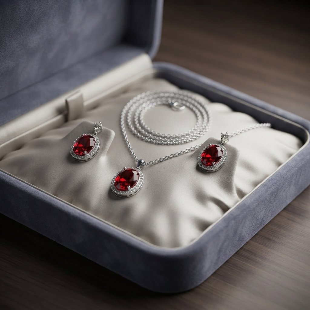 Red Gemstone Jewellery Set