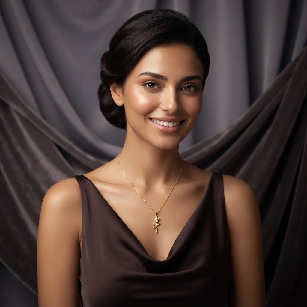 Rose Pendant Gold Necklace