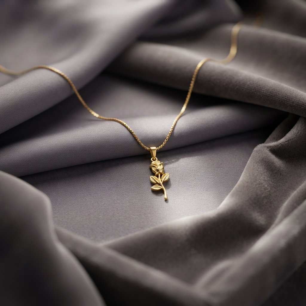 Rose Pendant Gold Necklace