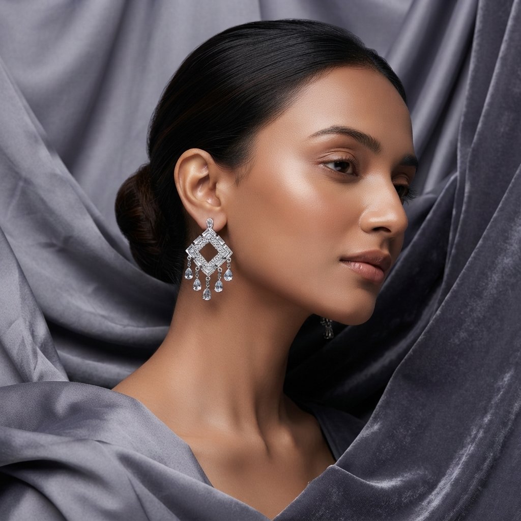 Teardrop Crystal Drop Earrings for Women
