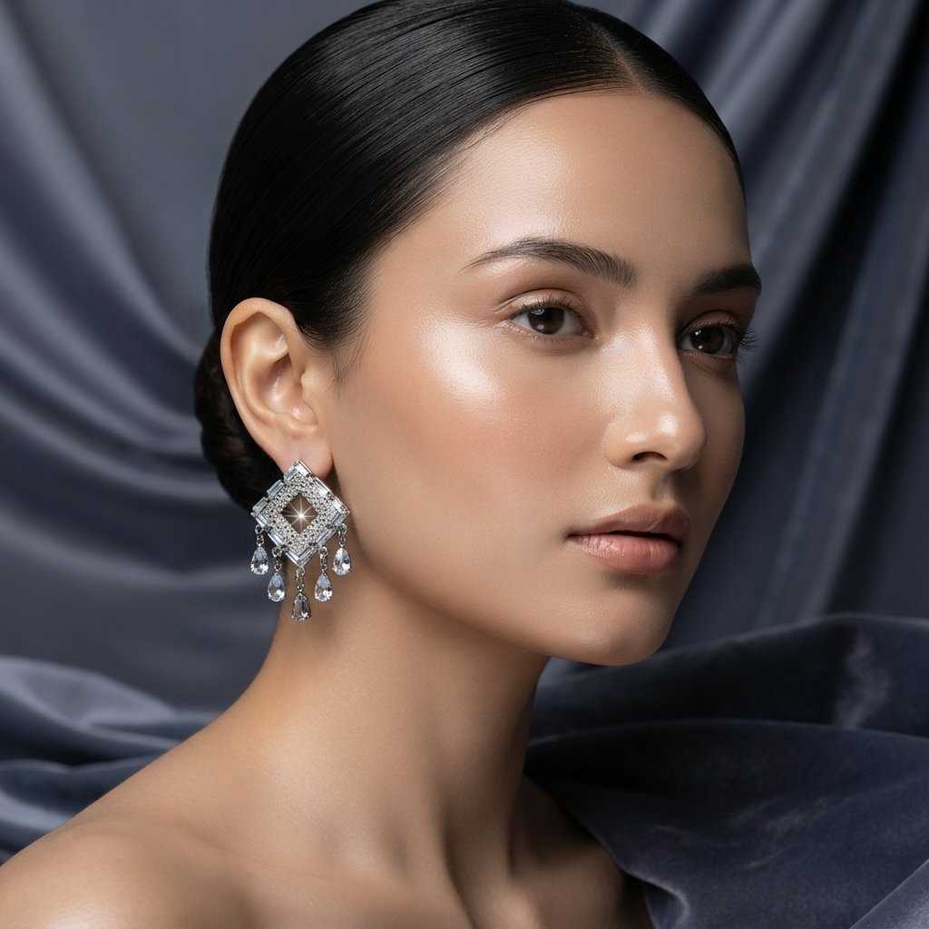 Teardrop Crystal Drop Earrings for Women